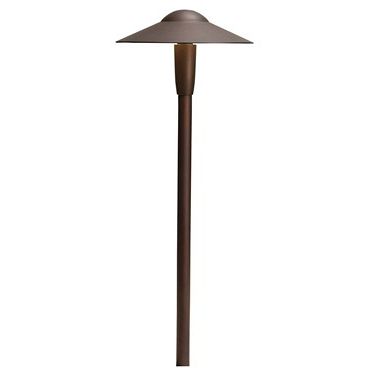 Dome pathway light. Our most common pathway light used in residential installations. Colours available: brown, black, and beach.